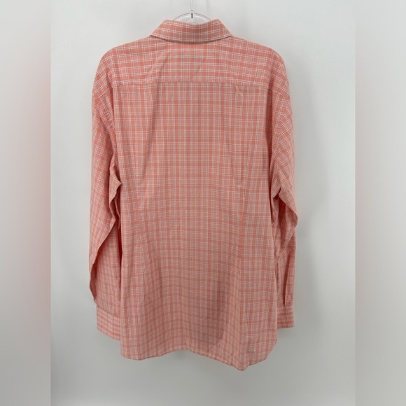 Hugo Boss Mens Paeton Long Sleeve Dress Shirt Orange Check Sharp Fit 17L 34/35 - Picture 7 of 11